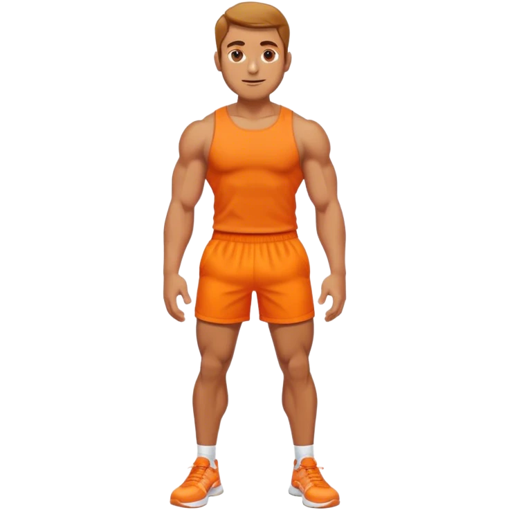 full male legs back with orange gym shorts emoji