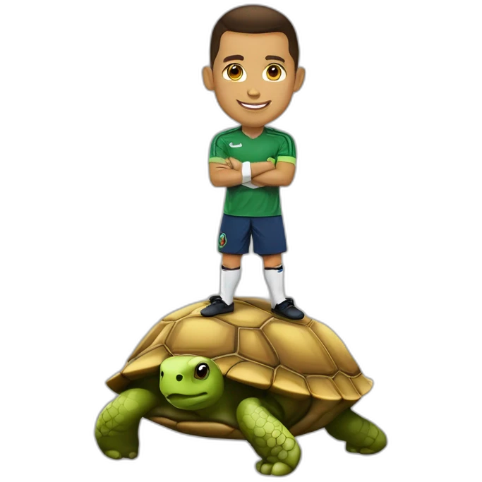 Ronaldo sur une tortue emoji