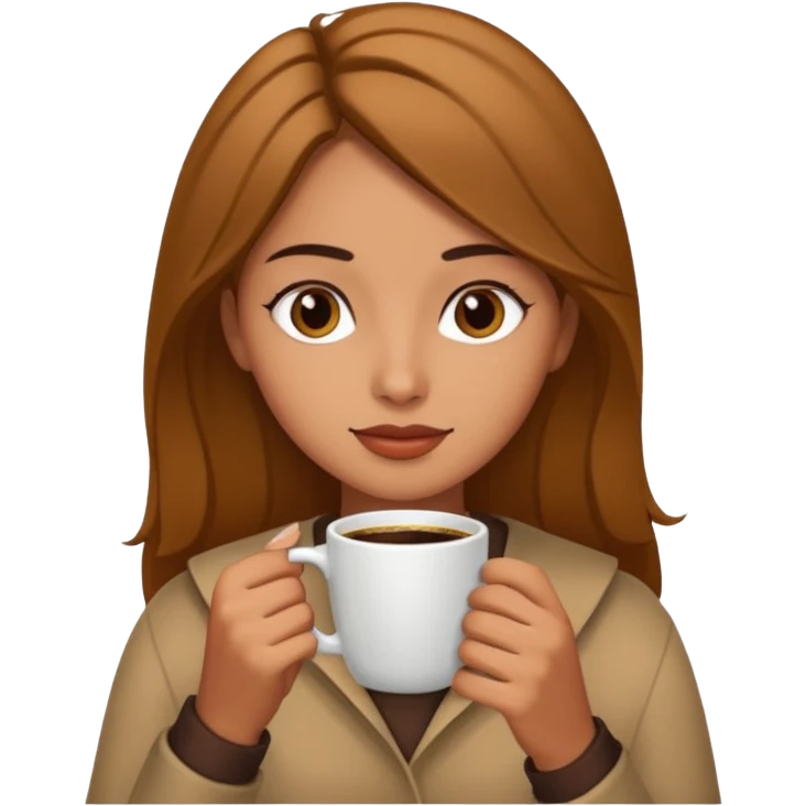Estefania drinking coffee emoji