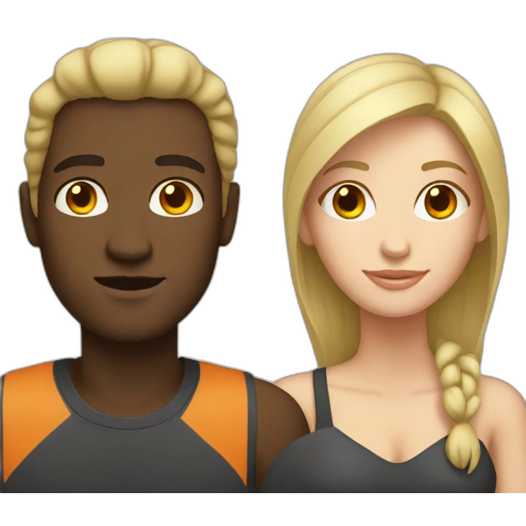 black man white woman emoji