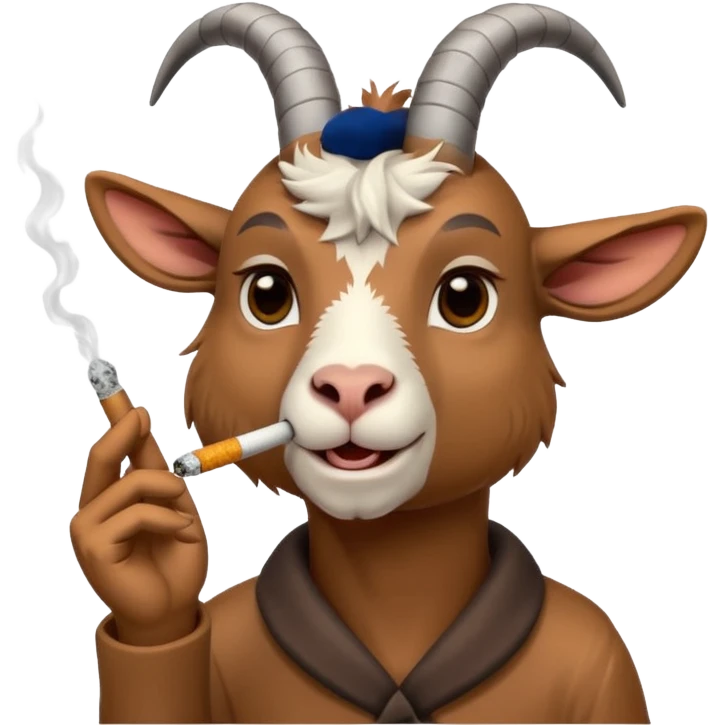 Goat with a cigarette  emoji