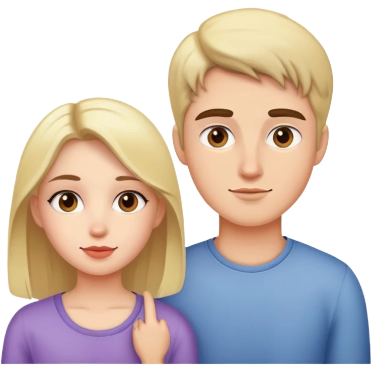 Girl with guy emoji
