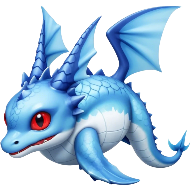 Edgy cool Lapras-Vaporeon-creature-hybrid full body, four legs, red eyes,  emoji