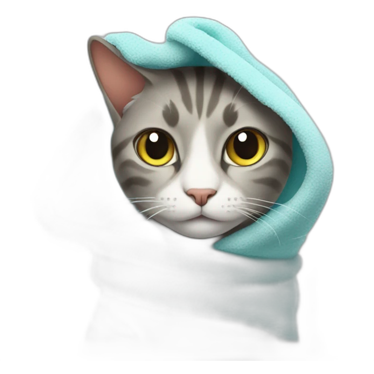 cat with towel on the head  emoji