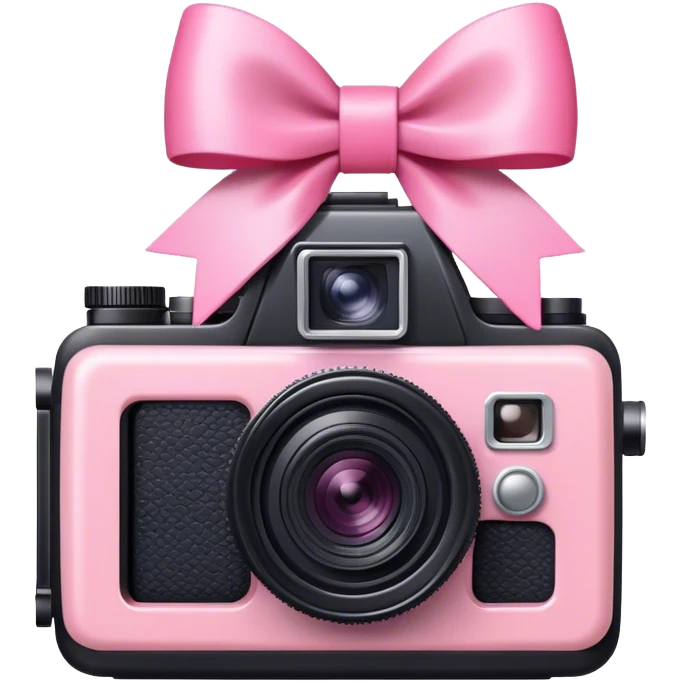 Camera with a pink bow emoji