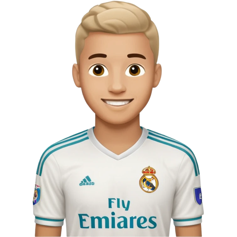 Jude Bellingham, English footballer, smiling, wearing a Real Madrid jersey, emoji style emoji