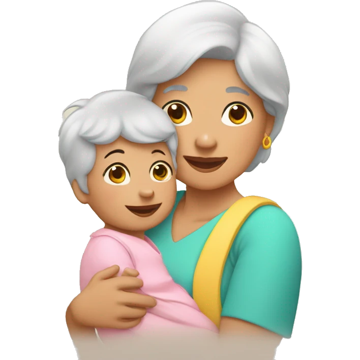 abuela morena con bebé emoji