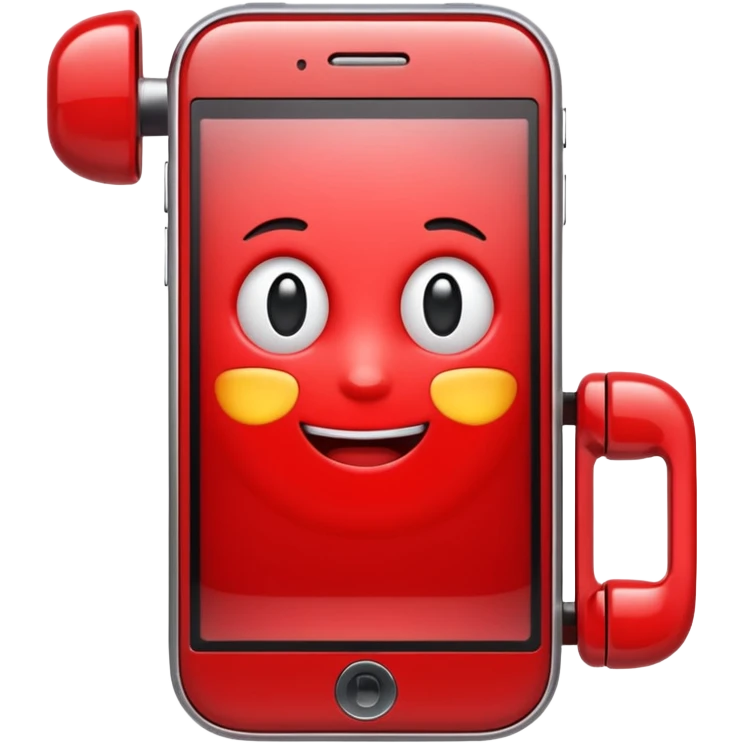 red cell phone emoji