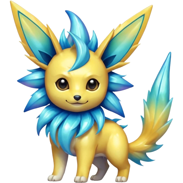 Shiny iridescent Jolteon-Vaporeon-Fusion emoji