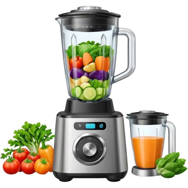 a blender with vegetables inside emoji