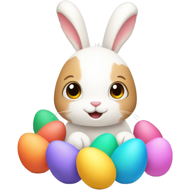 Bunny laying eggs emoji