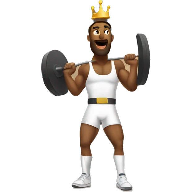 King practicing Crossfit on a gym emoji