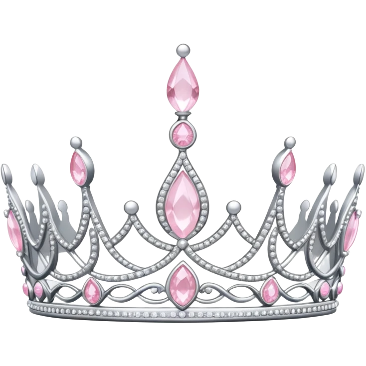pale pink tiara sparkly silver emoji