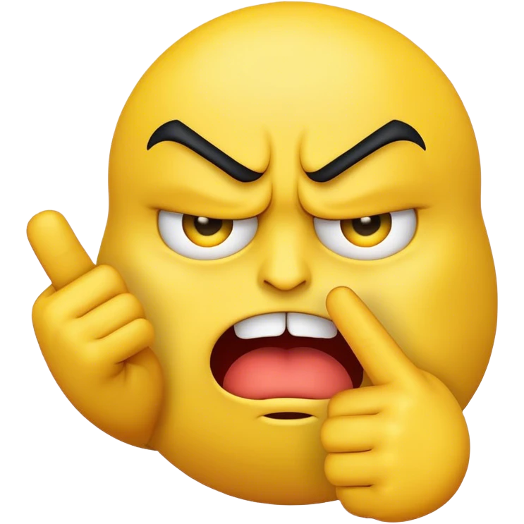 😡 but yellow instead of red and 🖕 in front on the left side of the emoji emoji