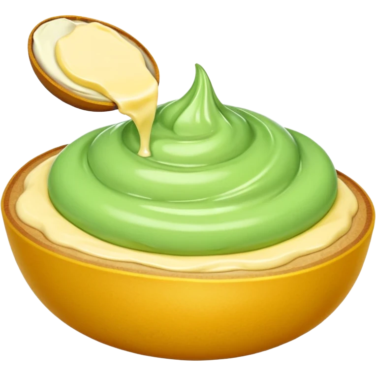 Erstelle eine Birne mit einem Stück geschmolzener Butter  emoji