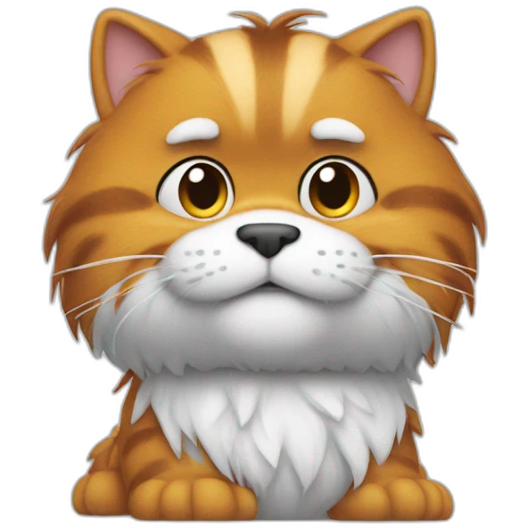 Garfield with gray white fur emoji