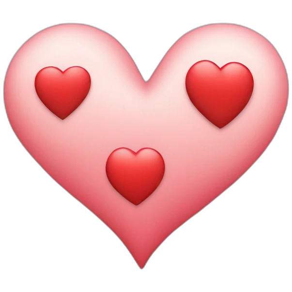 Big heart next to 2 smaller heart emoji
