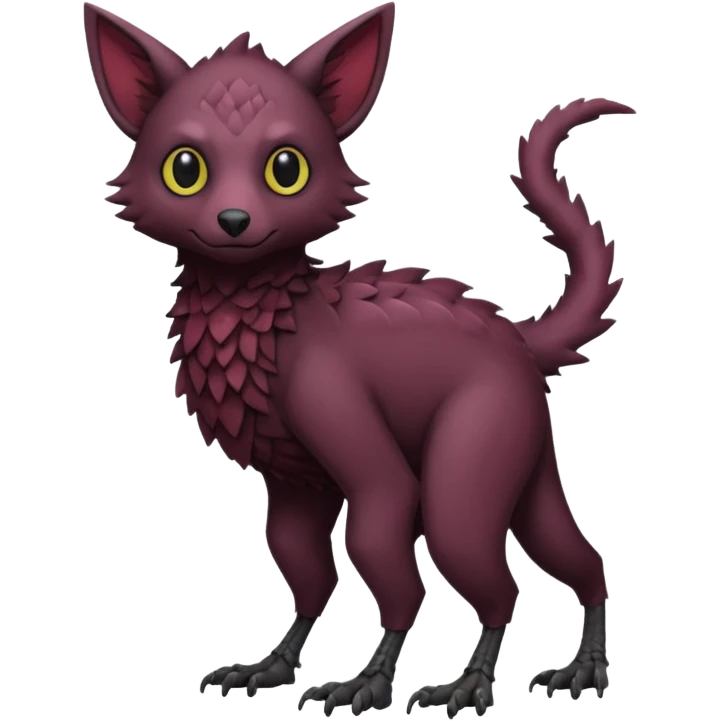 black Trico-hybrid-creature dark burgundy (full body) emoji