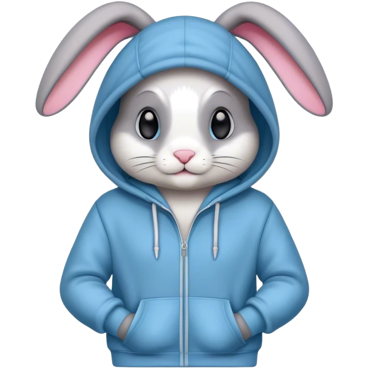 bunny wearing hoodie emoji