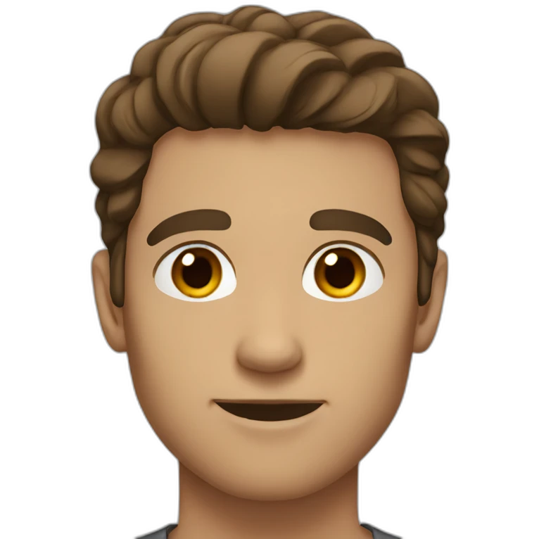 Tinted Man with brown hair brown eyes emoji