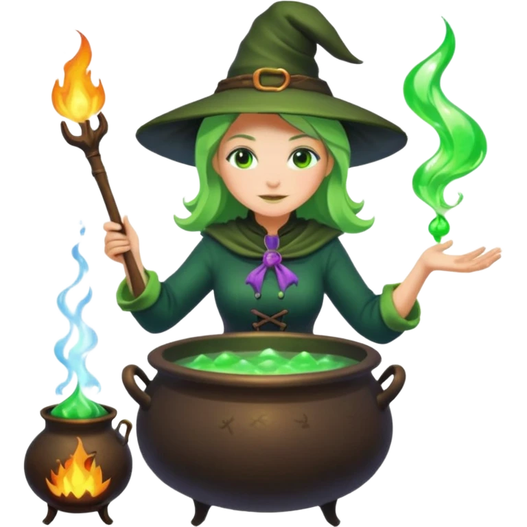 green witch cooking potion emoji