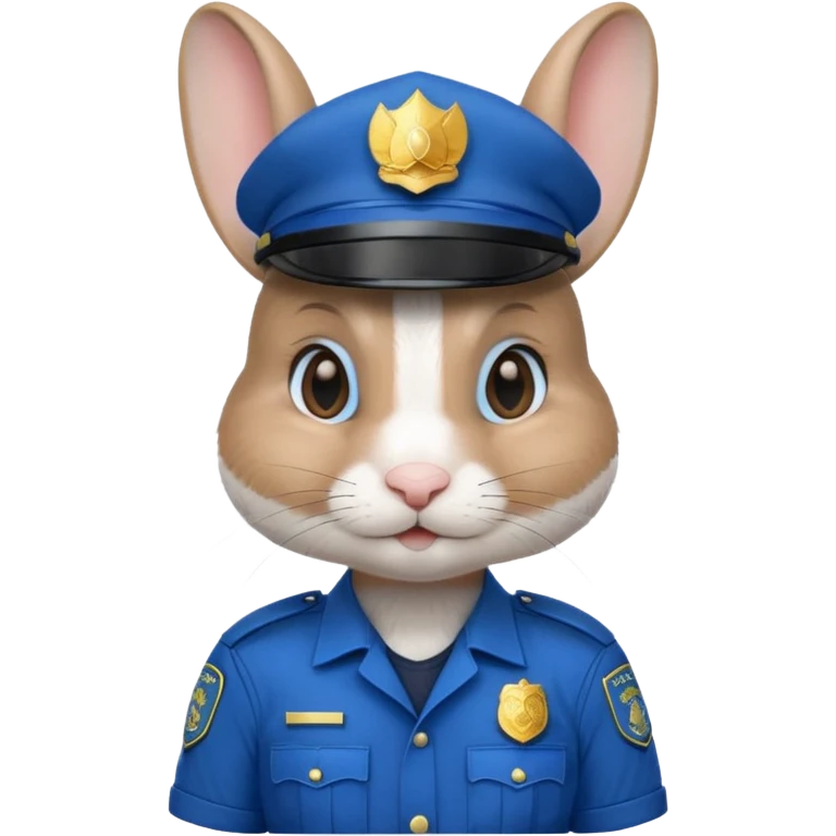 Rabbit police, blue uniform including helmet of uniform emoji