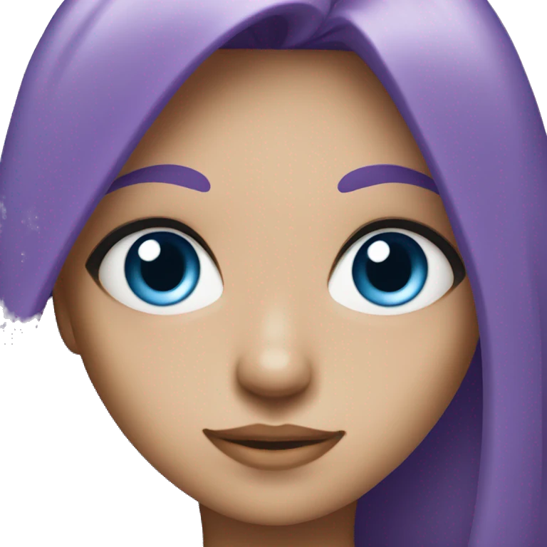 blue eyed girl with purple hair emoji