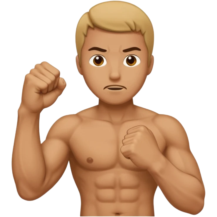 man holding a first infront of his groin emoji