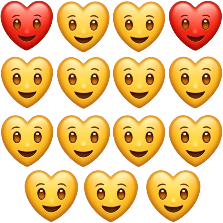 Emojis de sonrisa derretida con ojos de corazón emoji