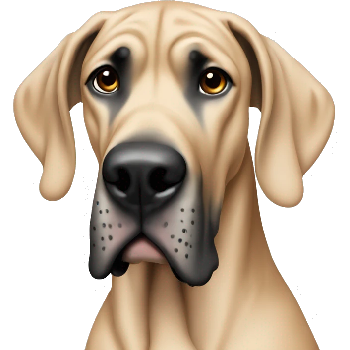 Tan Great Dane with black ears emoji