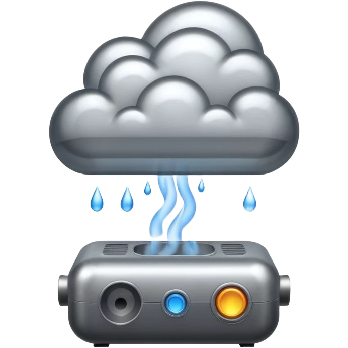 rain creating  machine  with smoke coming out  emoji