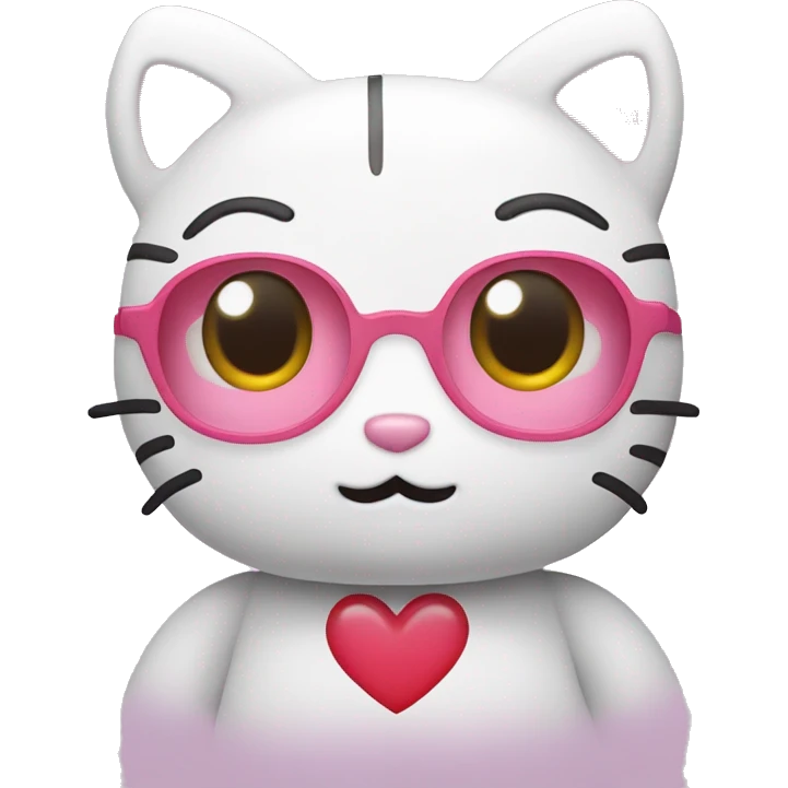 hello kitty with heart eyes emoji