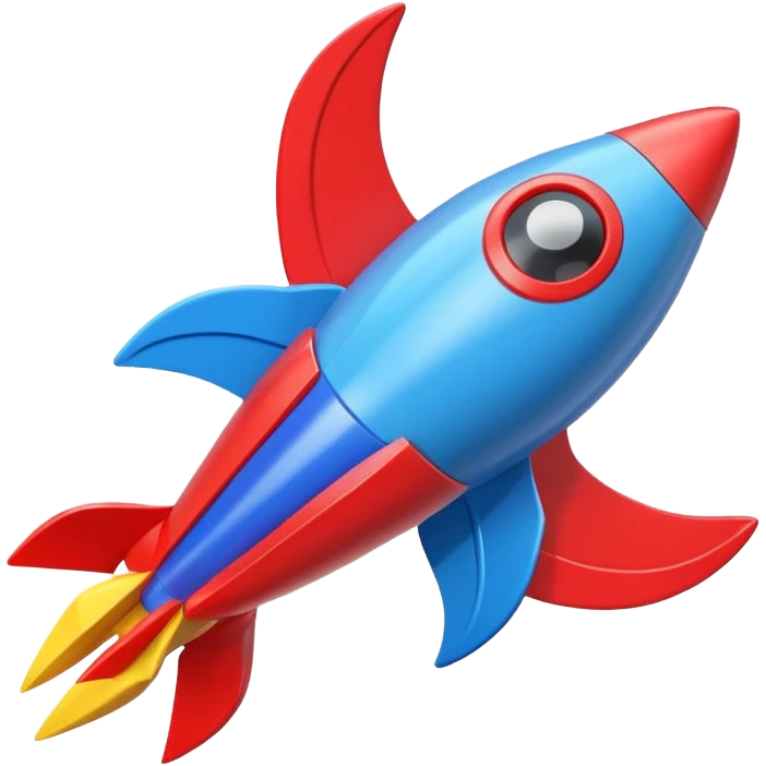 colored Toy Rockets emoji