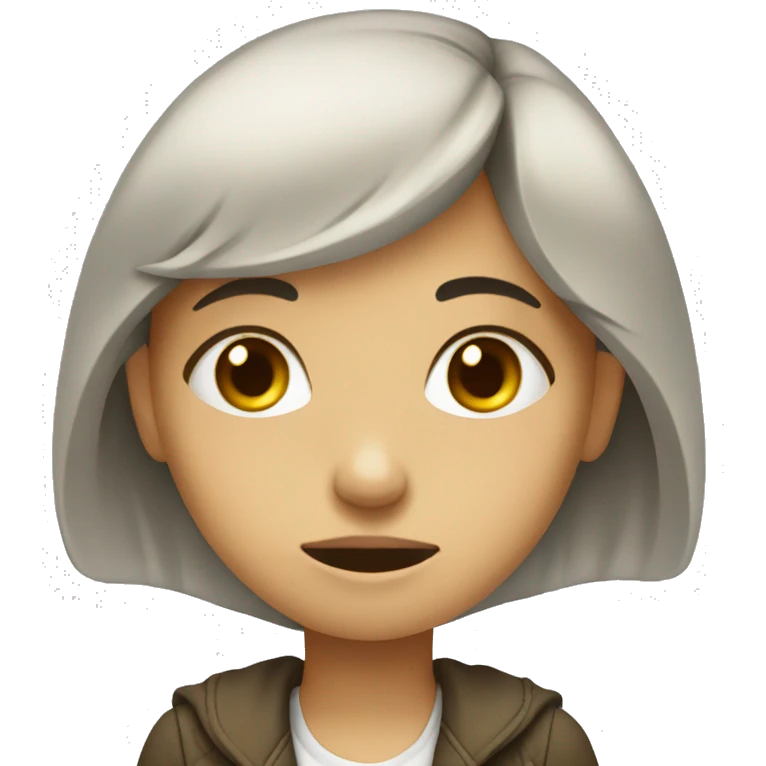 Girl cryijg over a math  emoji