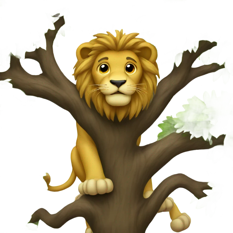 A lion in a tree emoji