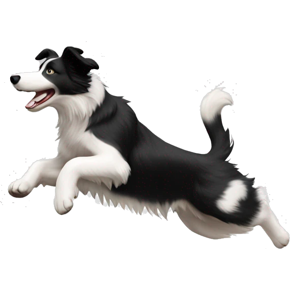 Border collie jumping over anvil emoji