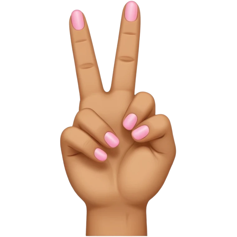 peace sign emoji but with the middle and ring fingers up instead of the index and middle finger. Keep the pinky, index, and thumb down. Only have the 5 normal fingers in the picture emoji