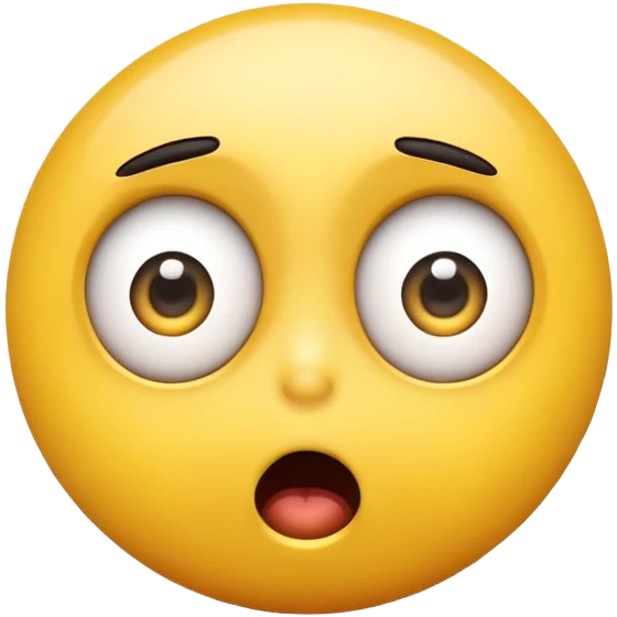 Funny Simple Round Yellow Shocked Face Emoji Expression  emoji