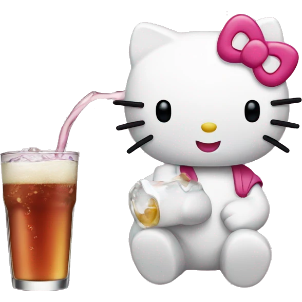 Hello kitty drinking  emoji