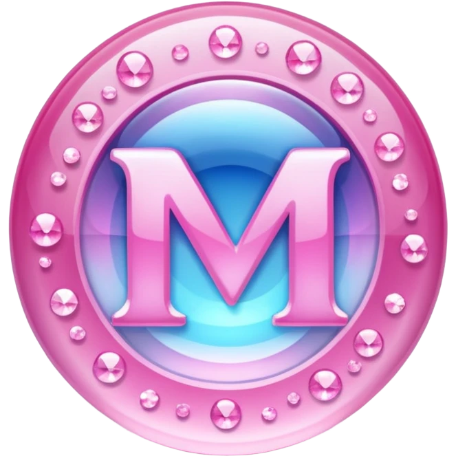 Crystal in pink letters emoji