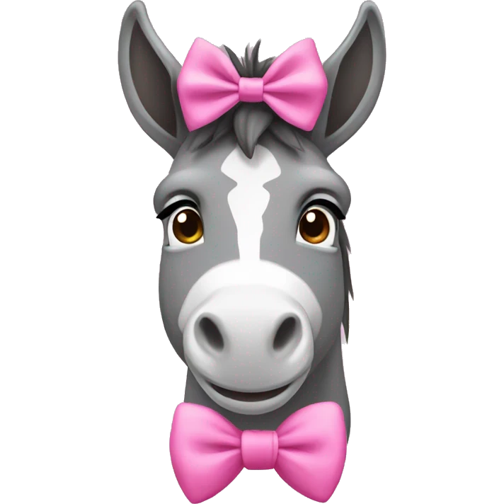Donkey wearing pink bow emoji