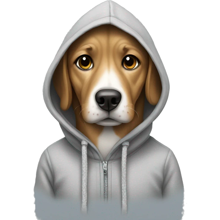 Dog wearing a hoodie  emoji