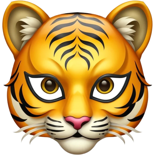 tiger with glamorous masquerade mask emoji