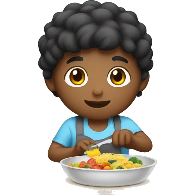 white kid making lunch emoji