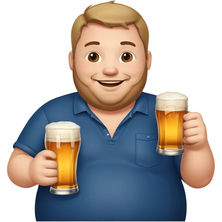 Fat man with beer emoji