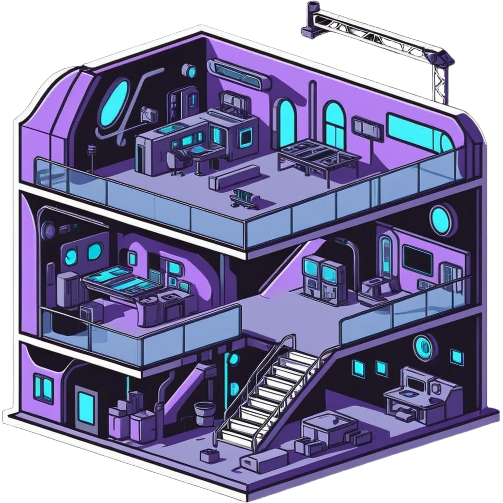 futuristic secret lair under construction emoji