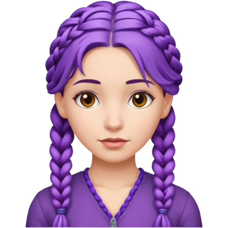 woman with purple braided hair emoji