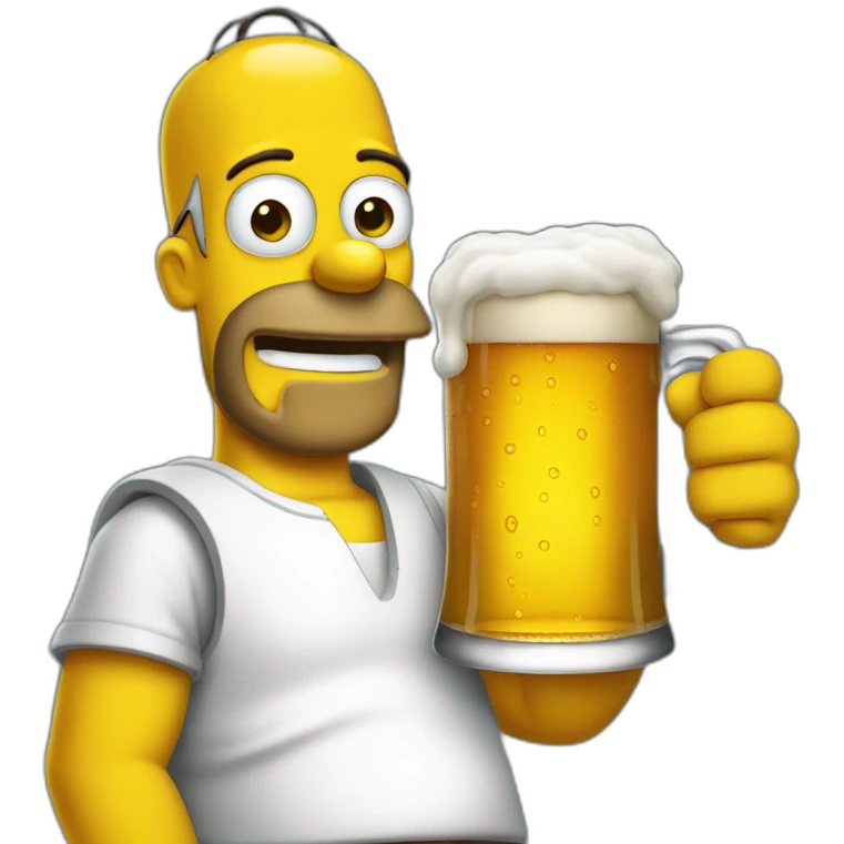 beer holding homer emoji
