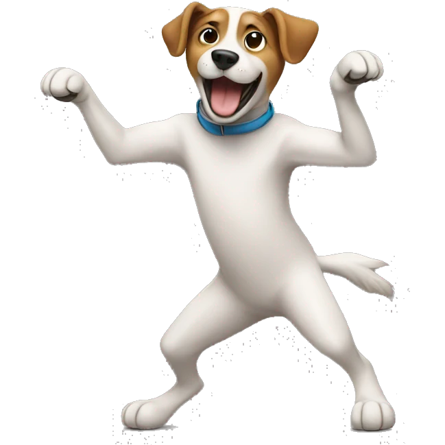 Dog dancing emoji