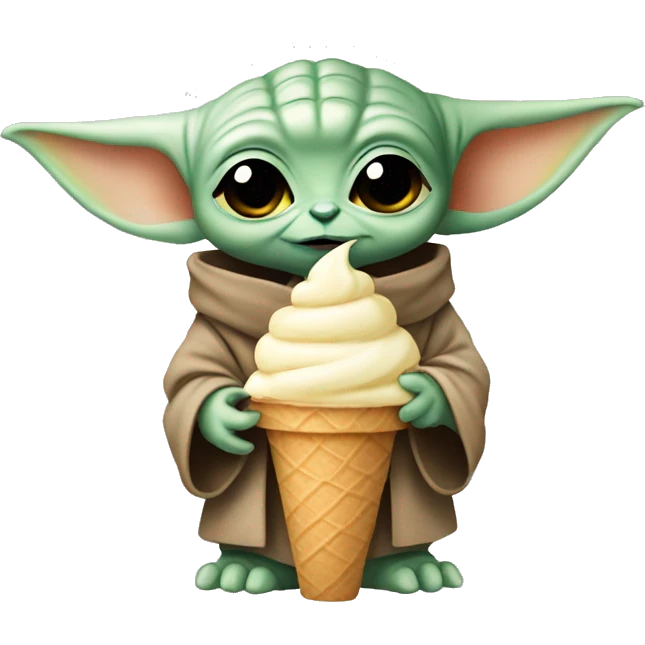 baby yoda eating ice cream cone emoji